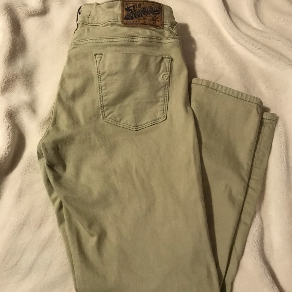 Light green skinny jean pants